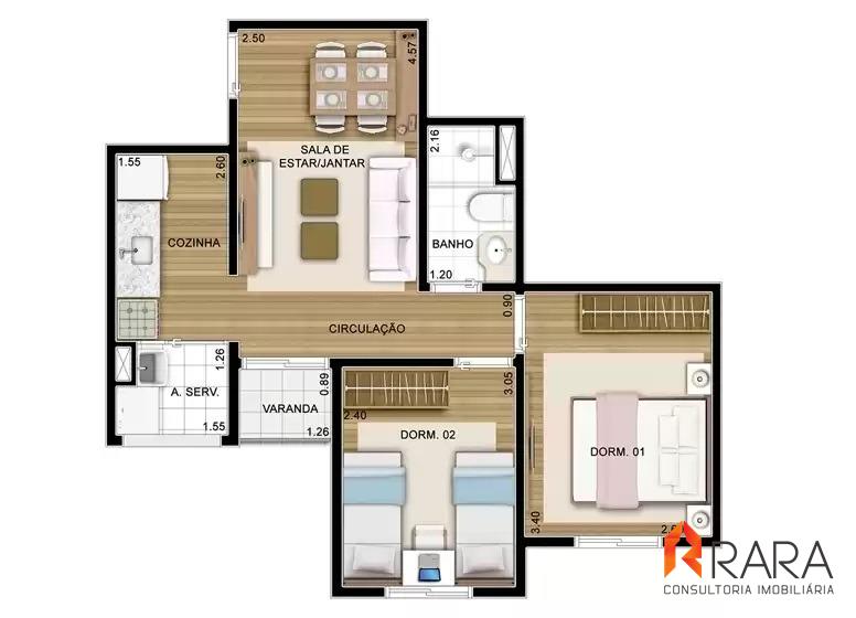 Apartamento, 2 quartos, 48 m² - Foto 44