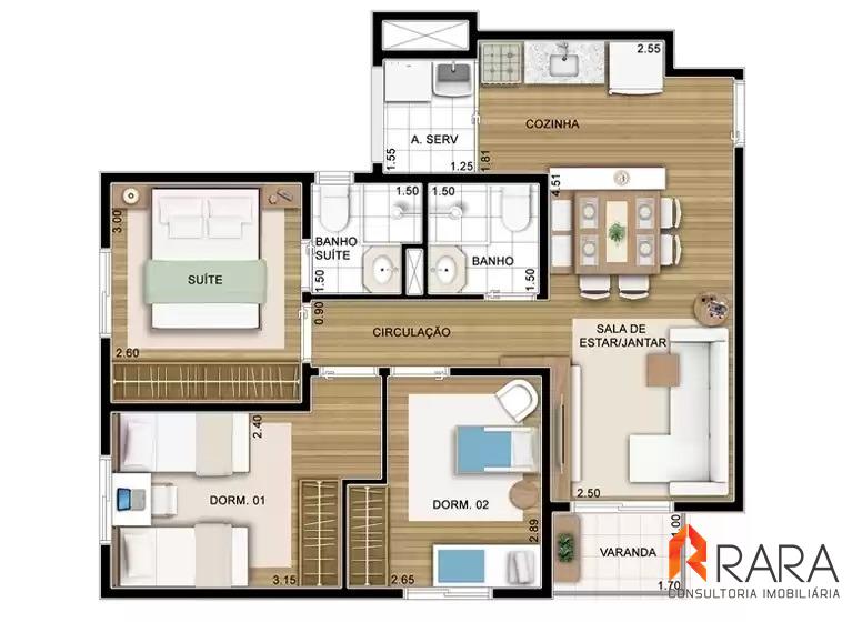 Apartamento, 2 quartos, 48 m² - Foto 43