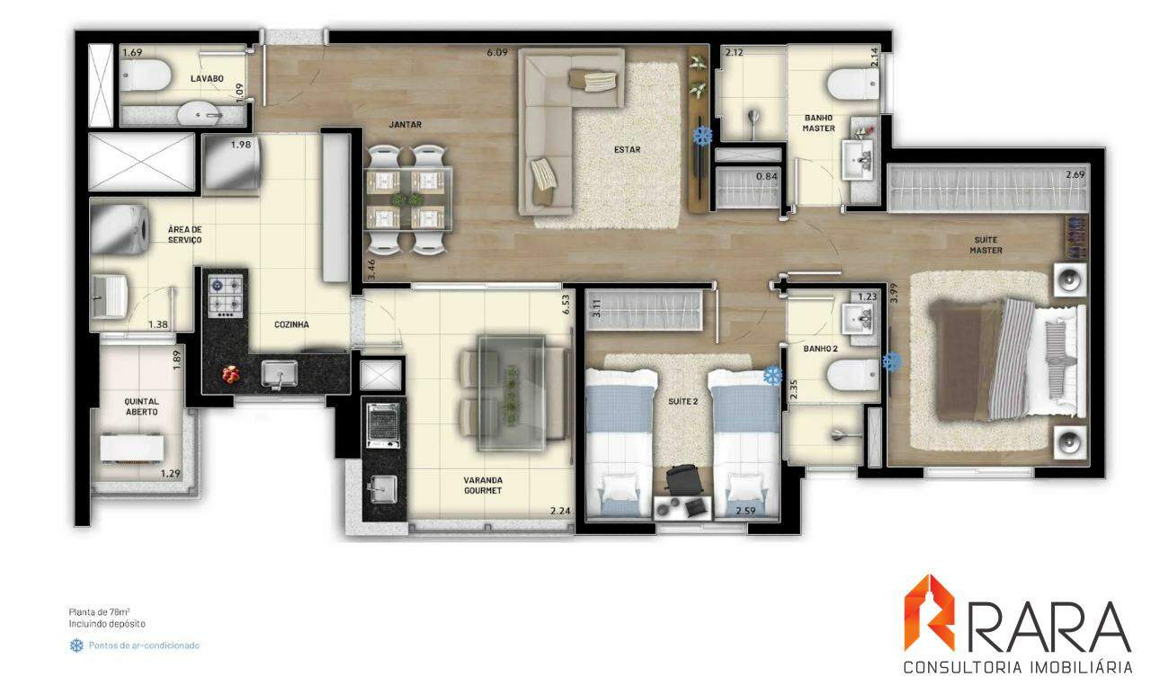 Apartamento à venda com 2 quartos, 78m² - Foto 18