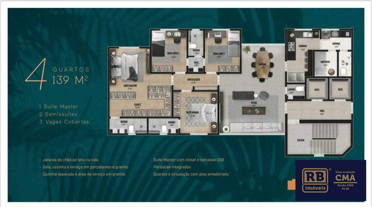 Apartamento à venda com 3 quartos, 100m² - Foto 11