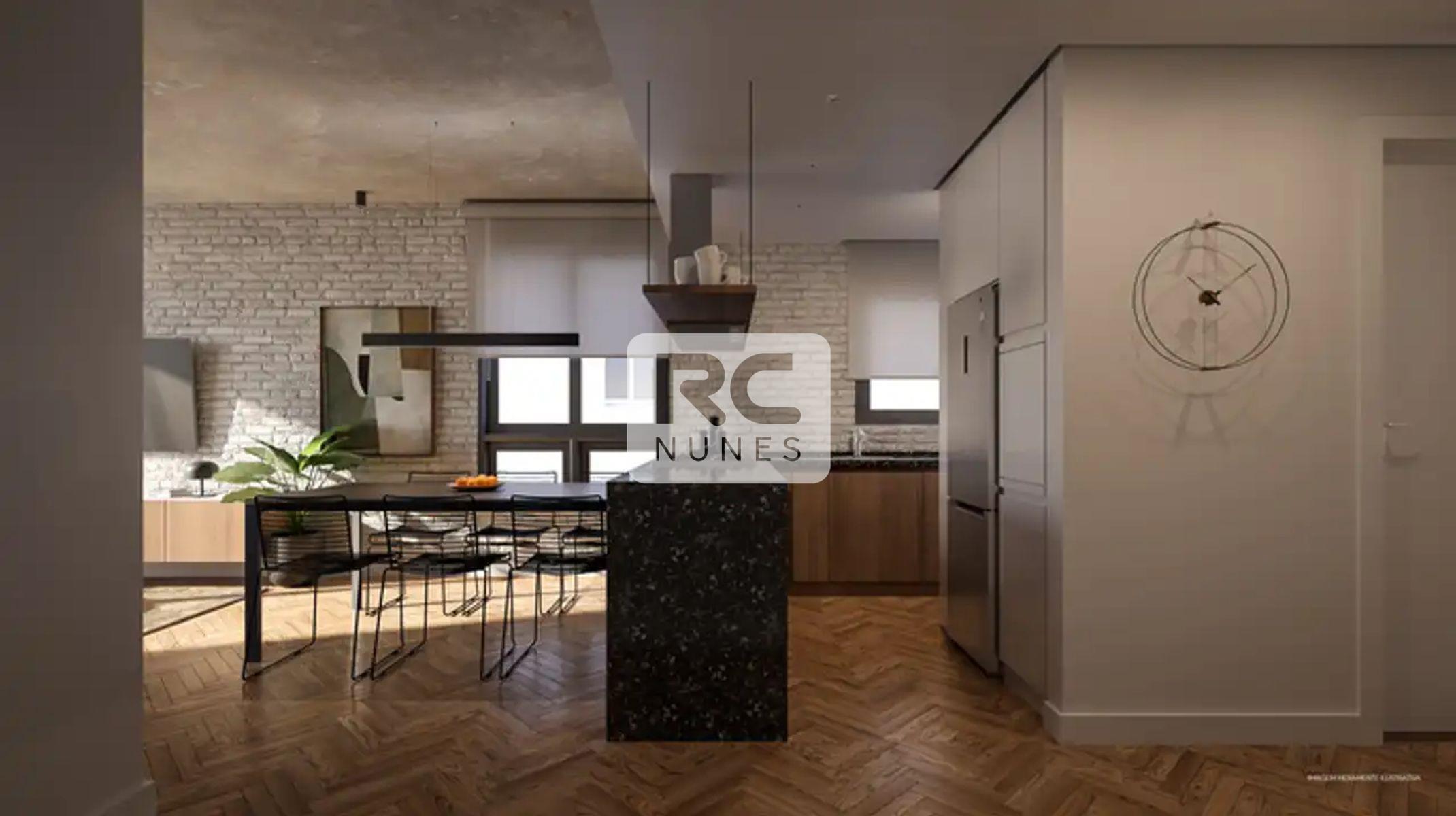 Apartamento à venda no Serra: Sala de estar e cozinha