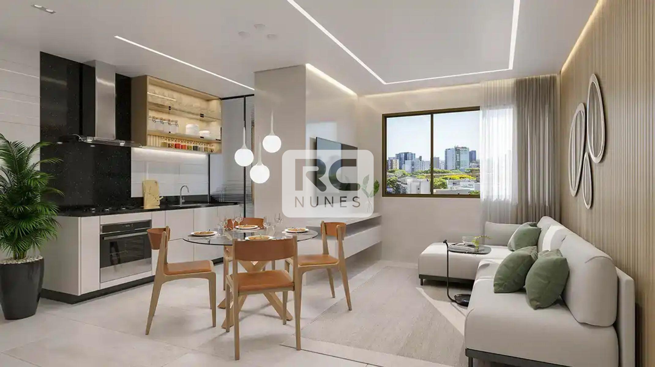 Apartamento à venda no Funcionários: Sala de estar e cozinha