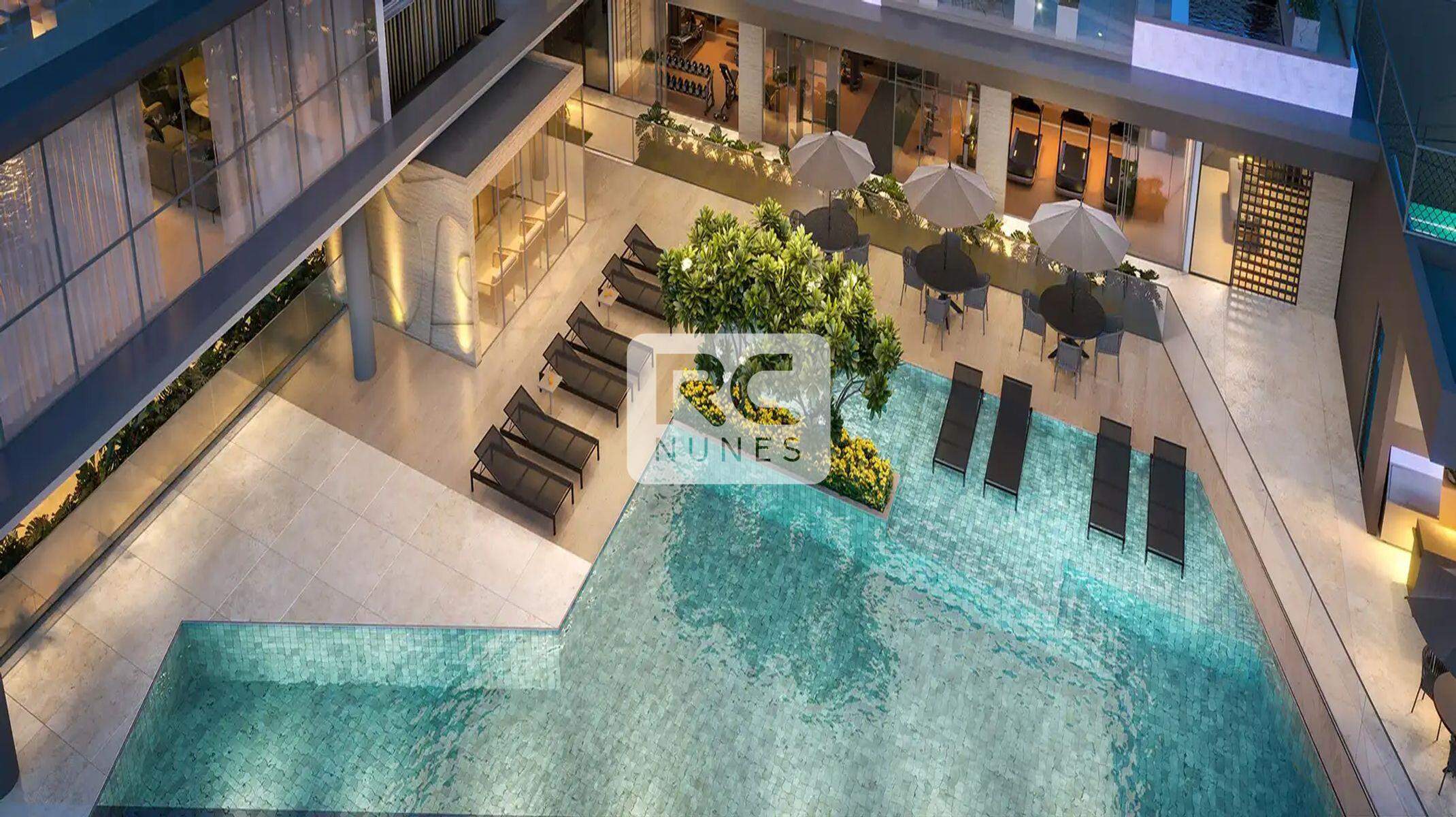 Apartamento à venda no Vila da Serra: Piscina com deck e prainha