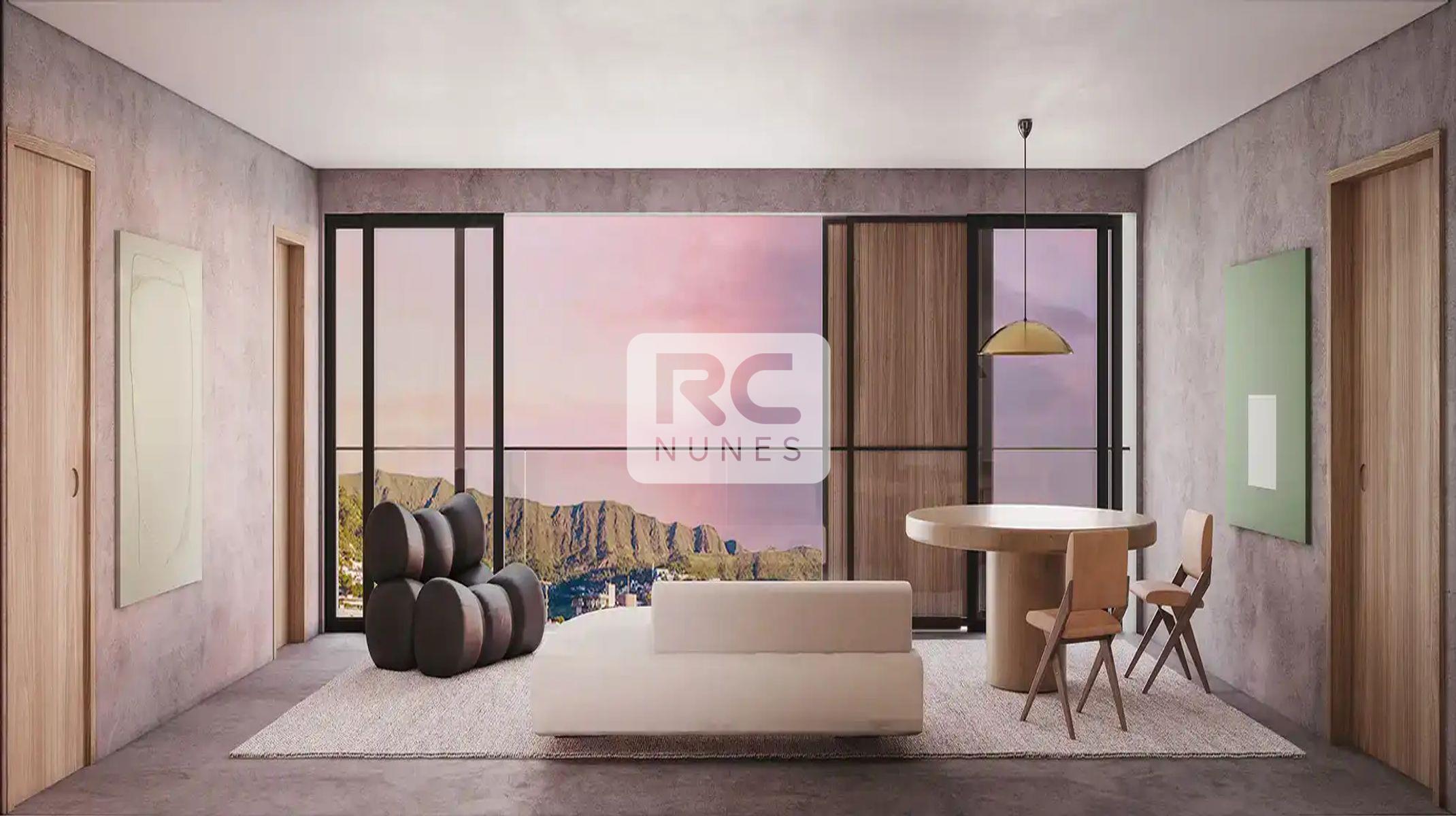 Apartamento à venda no Serra: Sala de estar com varanda