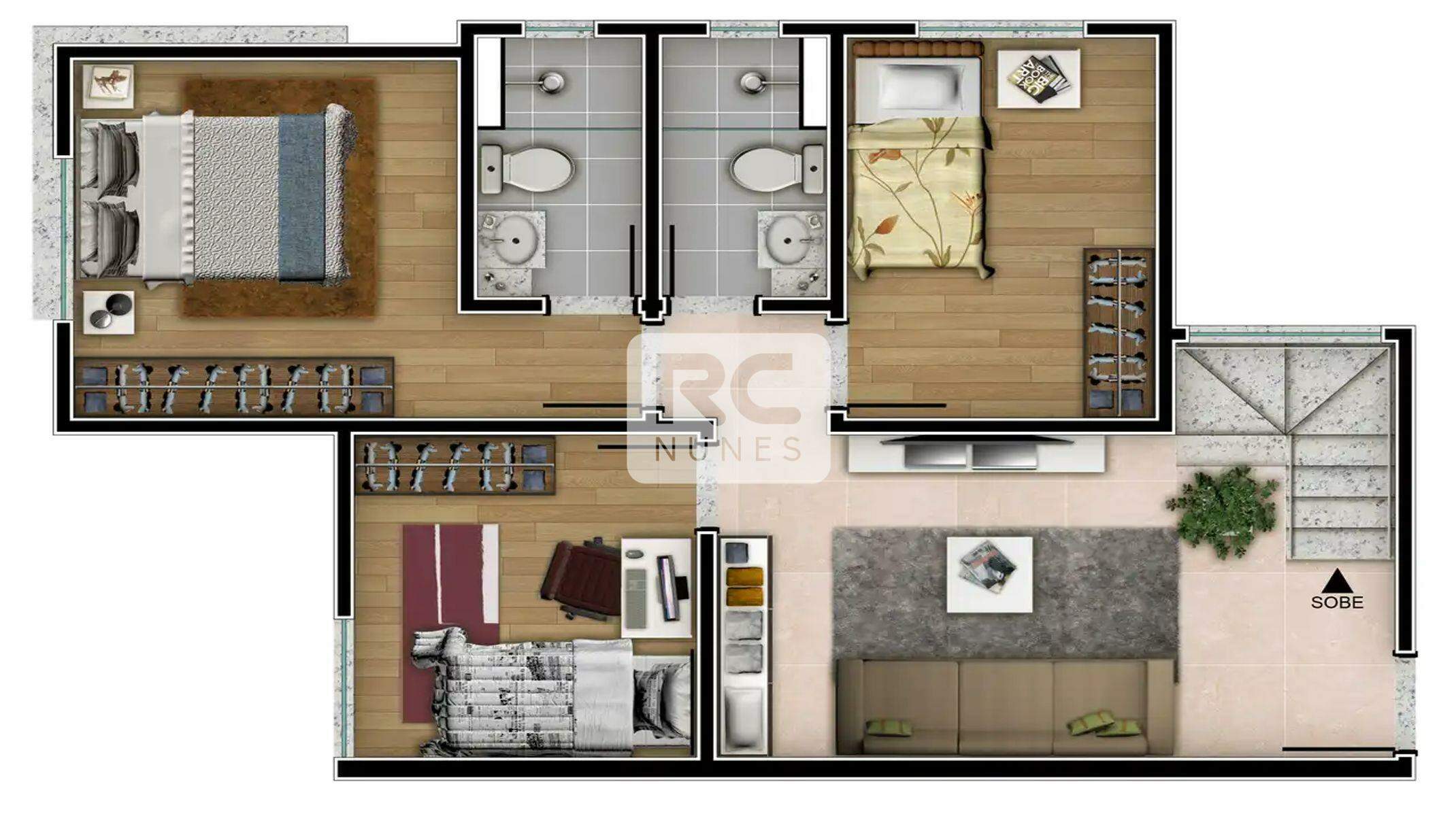 Apartamento à venda no Santa Rosa: Place Jaraguá - 1º Pav. Cobertura
