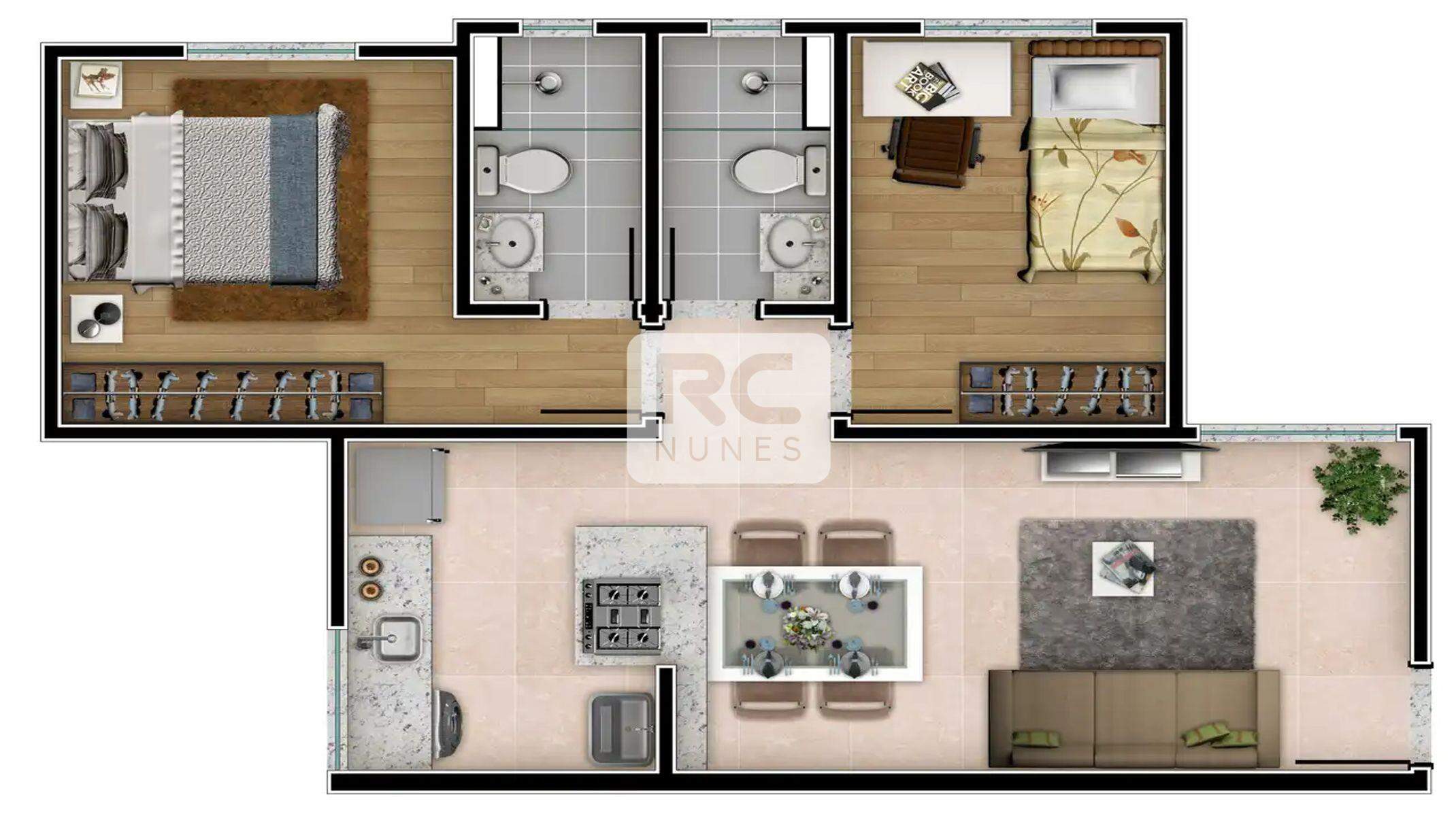 Apartamento à venda no Santa Rosa: Place Jaraguá - Apto Tipo