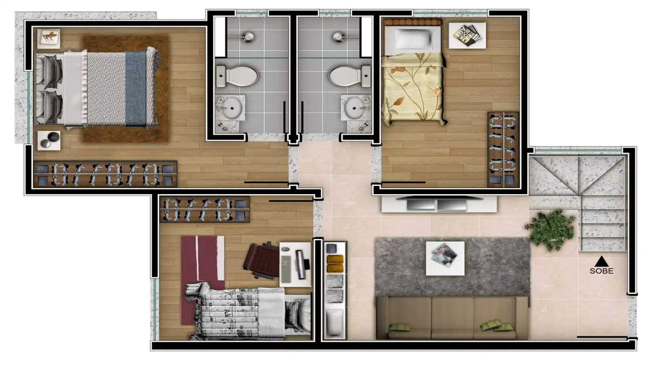 Apartamento à venda no Santa Rosa: Place Jaraguá - 1º Pav. Cobertura