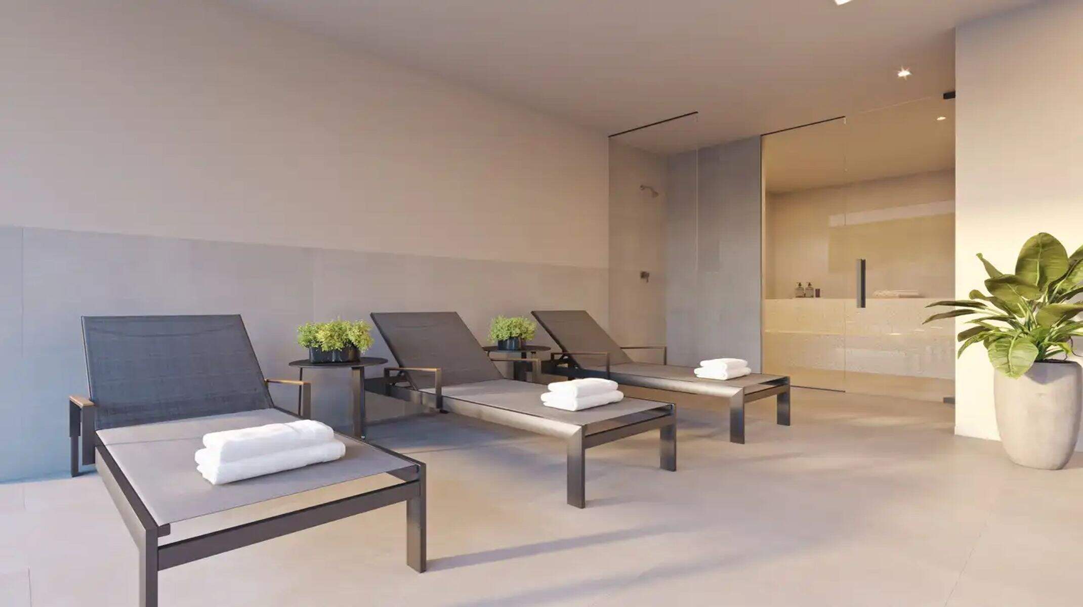 Apartamento à venda no Serrano: Espaço de descanso com sauna