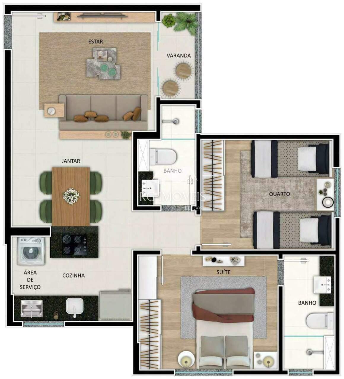 Apartamento à venda com 2 quartos, 56m² - Foto 10