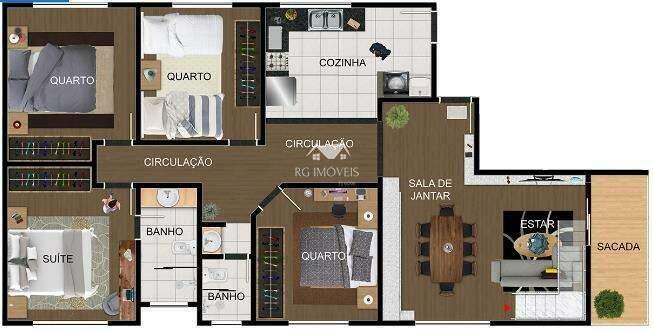 Apartamento à venda com 4 quartos, 134m² - Foto 3