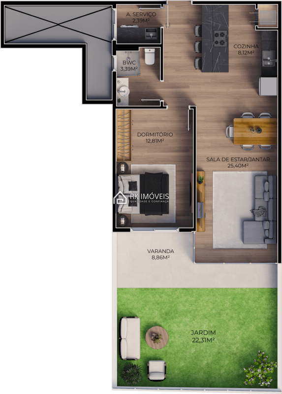 Apartamento en venta, 1 dormitorio, 1 plaza de garaje, Ingleses do Rio Vermelho - Florianópolis/SC - 2