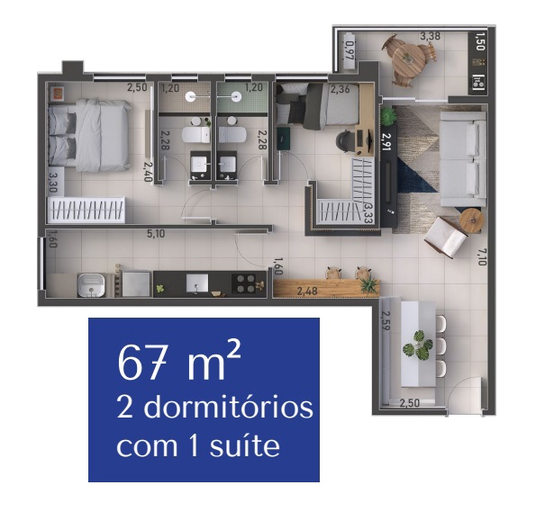 Planta 67m² imp