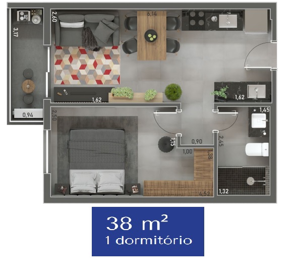 Planta 38m²