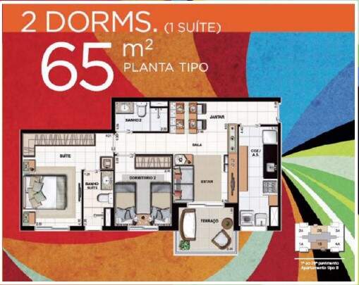 planta 2 dorm 65 m