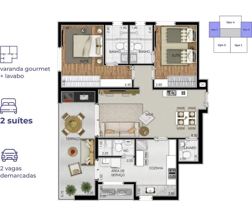 Apartamento à venda no Aparecida: 