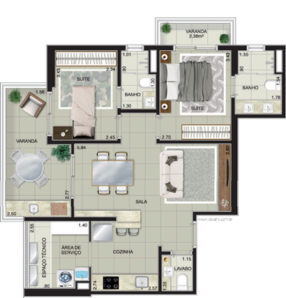 Apartamento à venda no Ponta da Praia: 