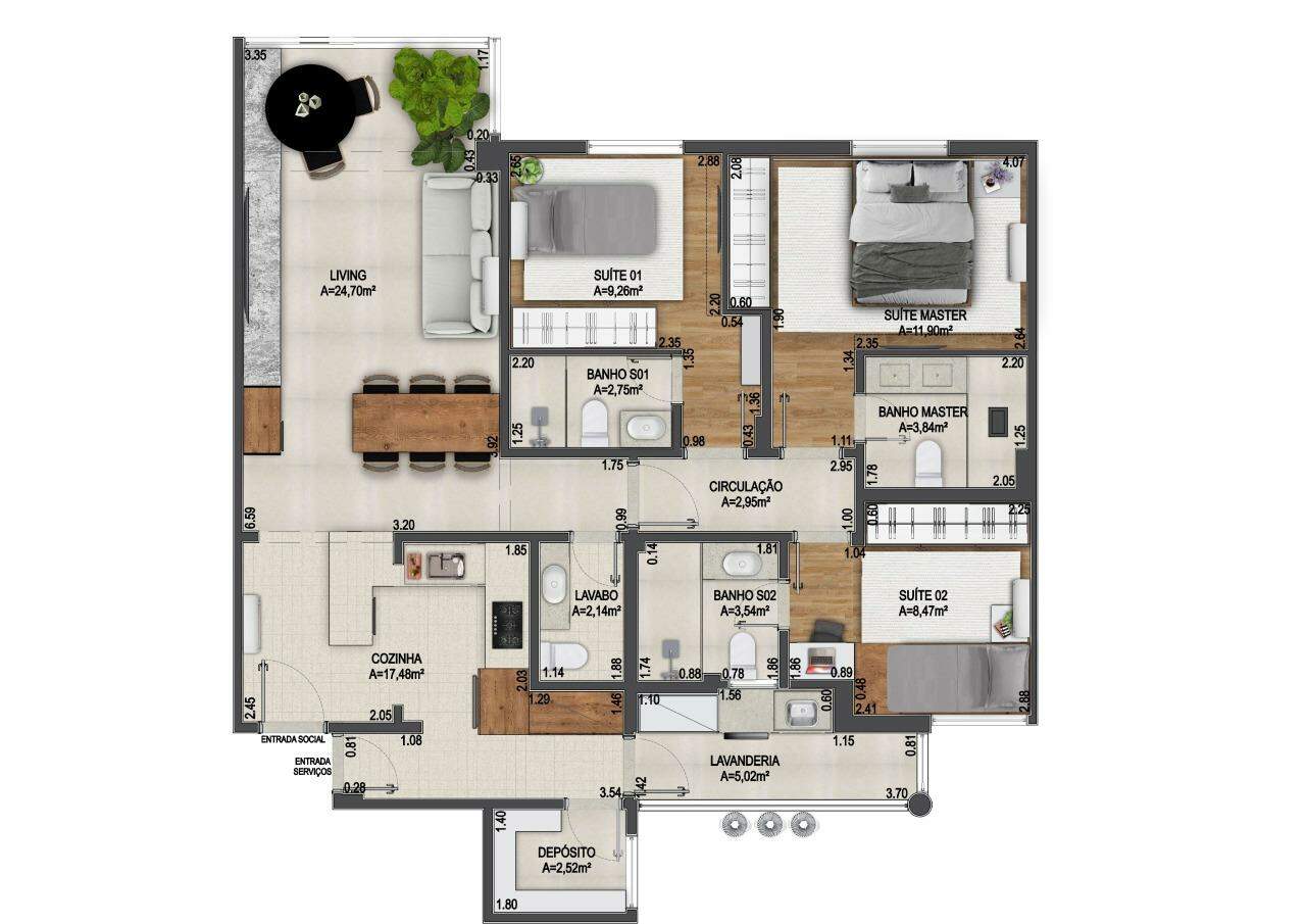 Apartamento à venda no José Menino: 