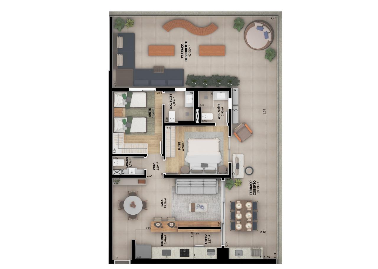 Apartamento Garden à venda no Boqueirão: 