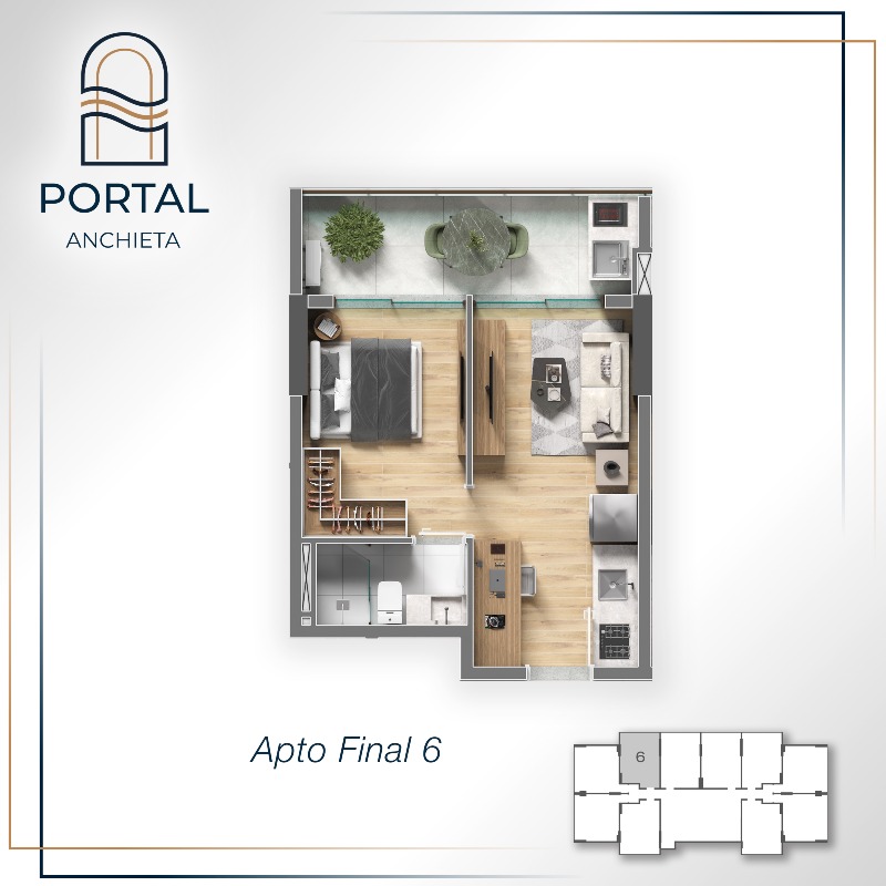 Studio à venda no Centro: 