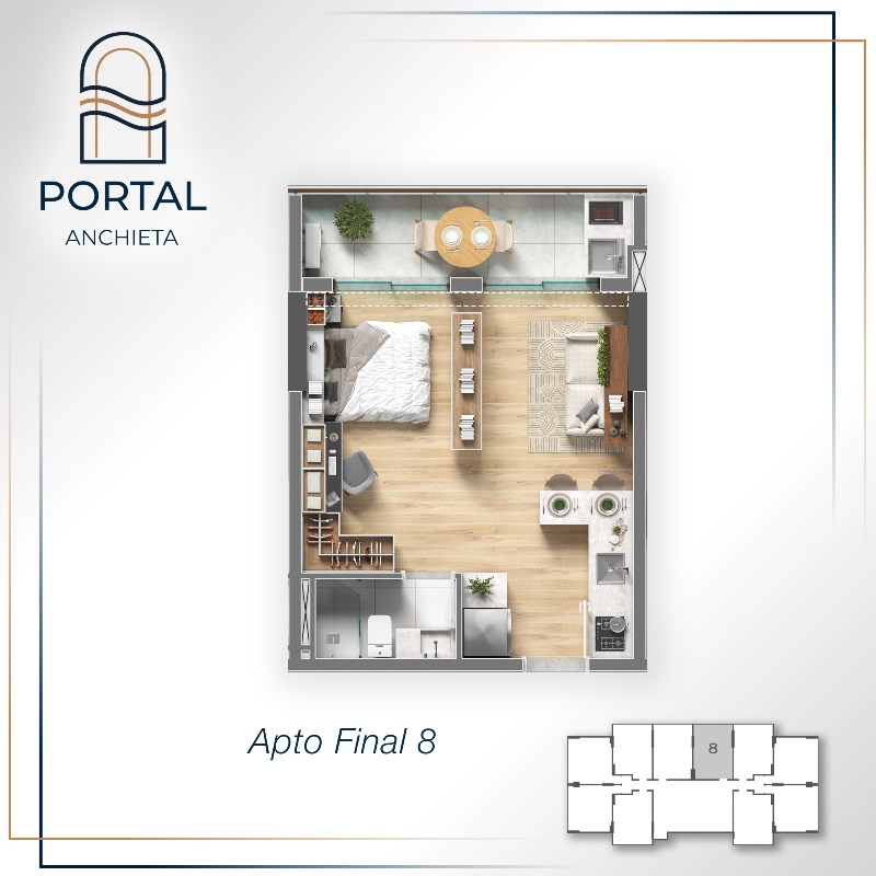 Studio à venda no Centro: 