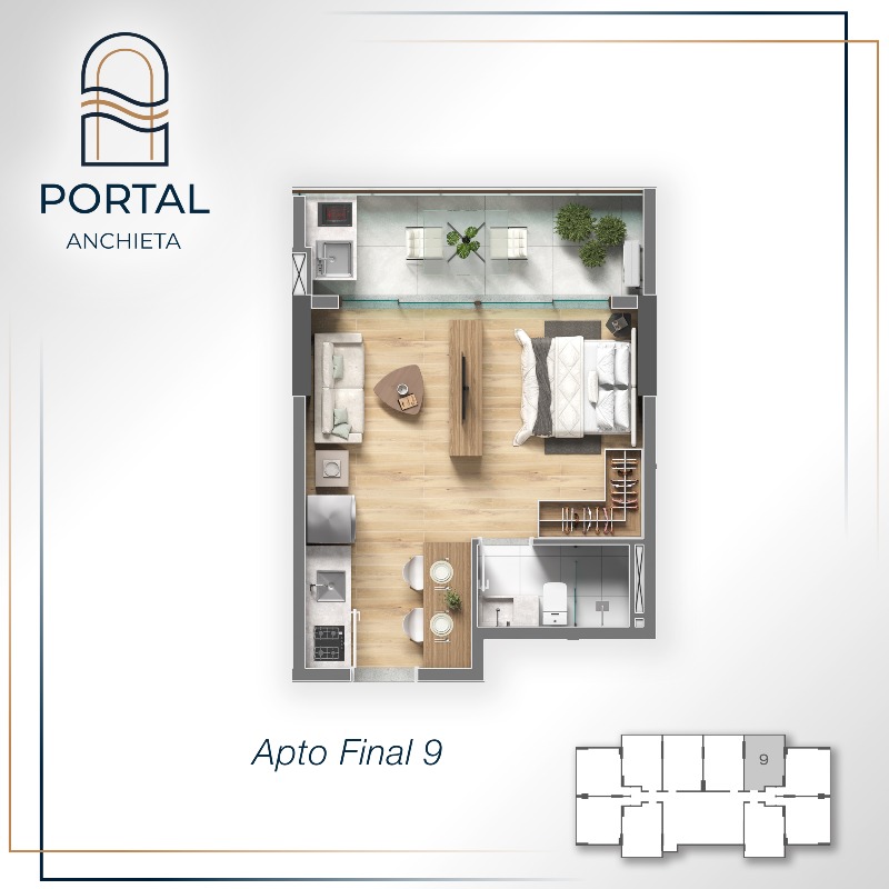 Studio à venda no Centro: 