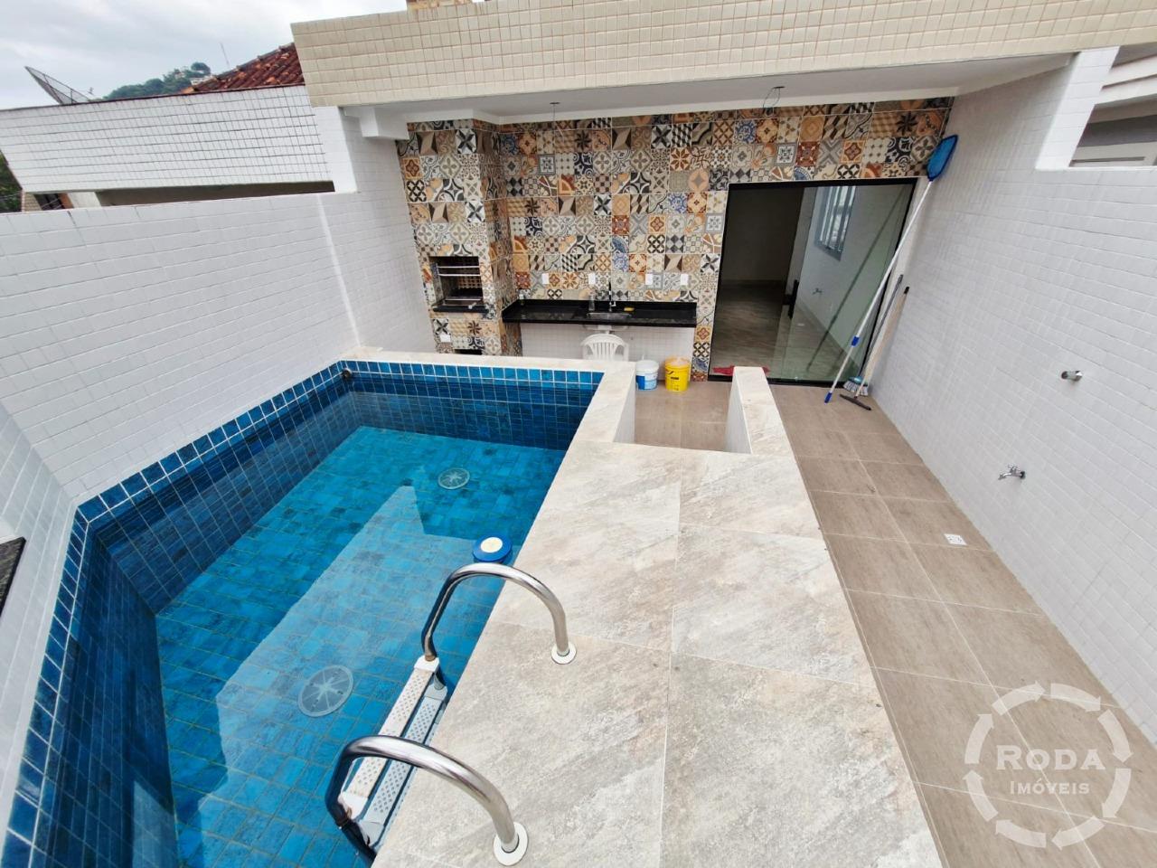 Casa Sobreposta Alta à venda no Vila Belmiro: PISCINA / CHURRASQUEIRA