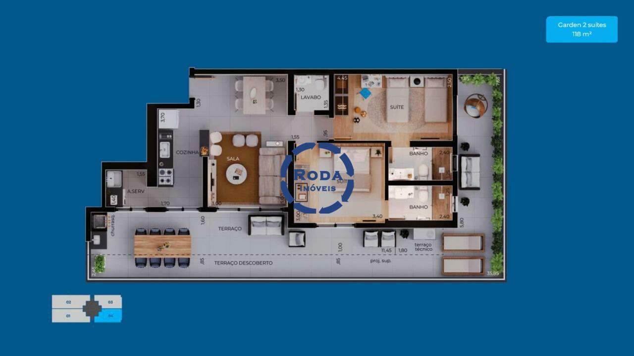 Apartamento Garden à venda no Boqueirão: 