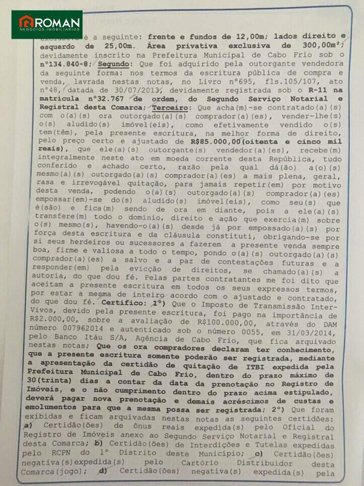 Terreno à venda no Guriri: 