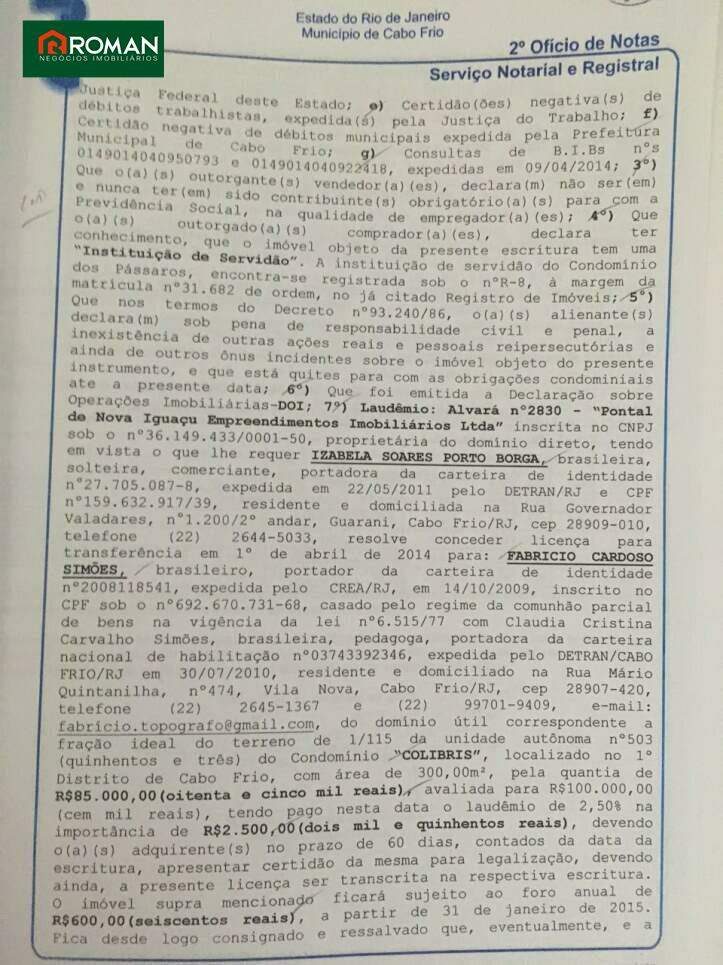 Terreno à venda no Guriri: 