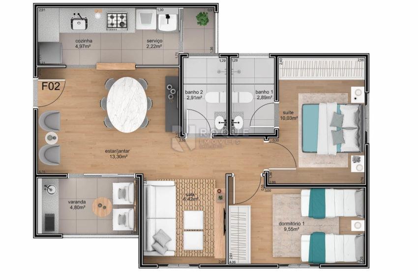 Apartamento à venda no bairro Terras de Santa Bárbara: 