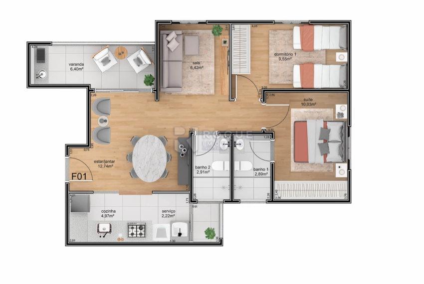 Apartamento à venda no bairro Terras de Santa Bárbara: 