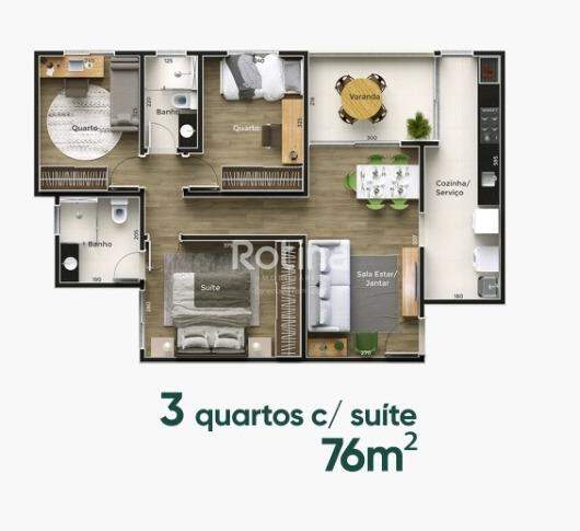 Apartamento à venda, 3 quartos em Uberlândia no bairro Presidente Roosevelt no valor de R$ 520.000,00 - Rotina Imobiliária: 