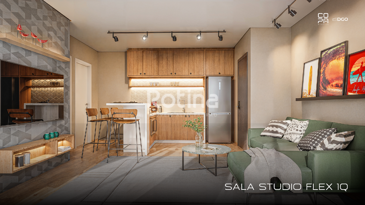 Apartamento à venda, 1 até 1 quartos em Uberlândia no bairro Copacabana no valor de R$ R$ 328.000,00 até R$ 616.640,00 - Rotina Imobiliária: Sala Studio