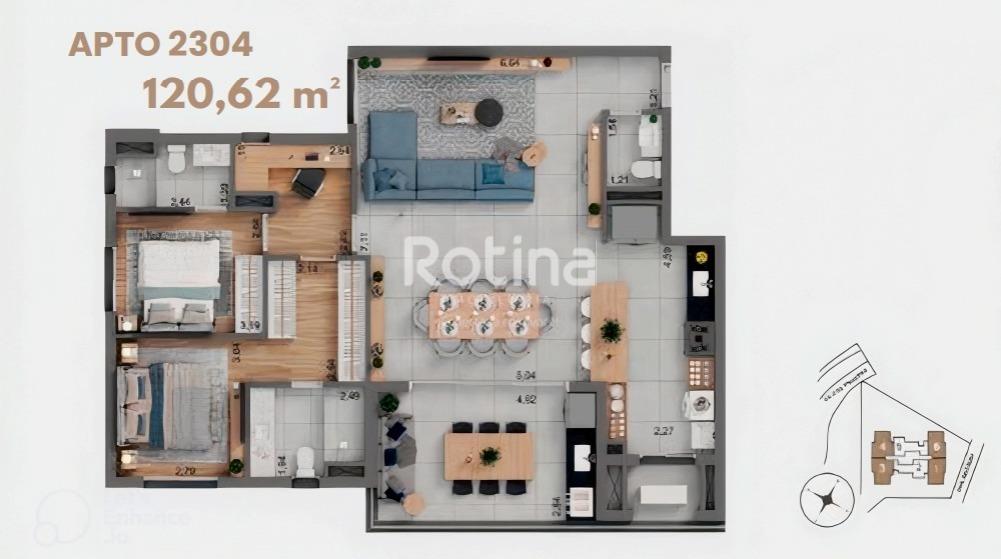 Apartamento à venda, 3 quartos em Uberlândia no bairro Jardim Karaíba no valor de R$ 1.339.000,00 - Rotina Imobiliária: 