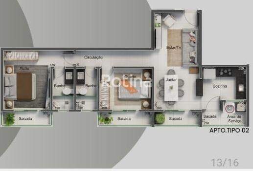 Apartamento à venda, 2 quartos em Uberlândia no bairro Santa Mônica no valor de R$ 480.000,00 - Rotina Imobiliária: 