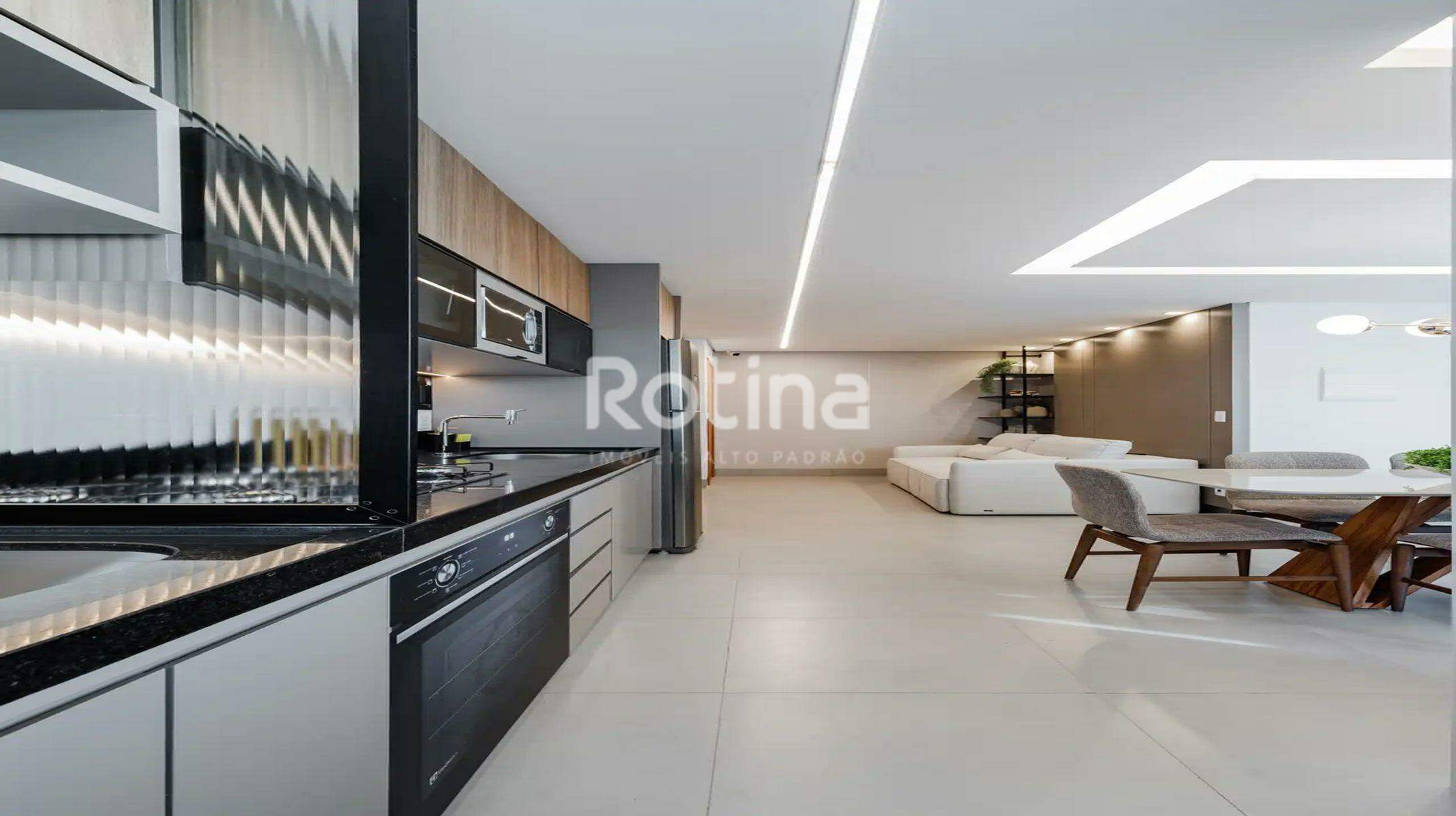 Apartamento à venda, 2 até 2 quartos em Uberlândia no bairro Lídice no valor de R$ R$ 427.900,00 até R$ 427.900,00 - Rotina Imobiliária: Sala de estar e cozinha