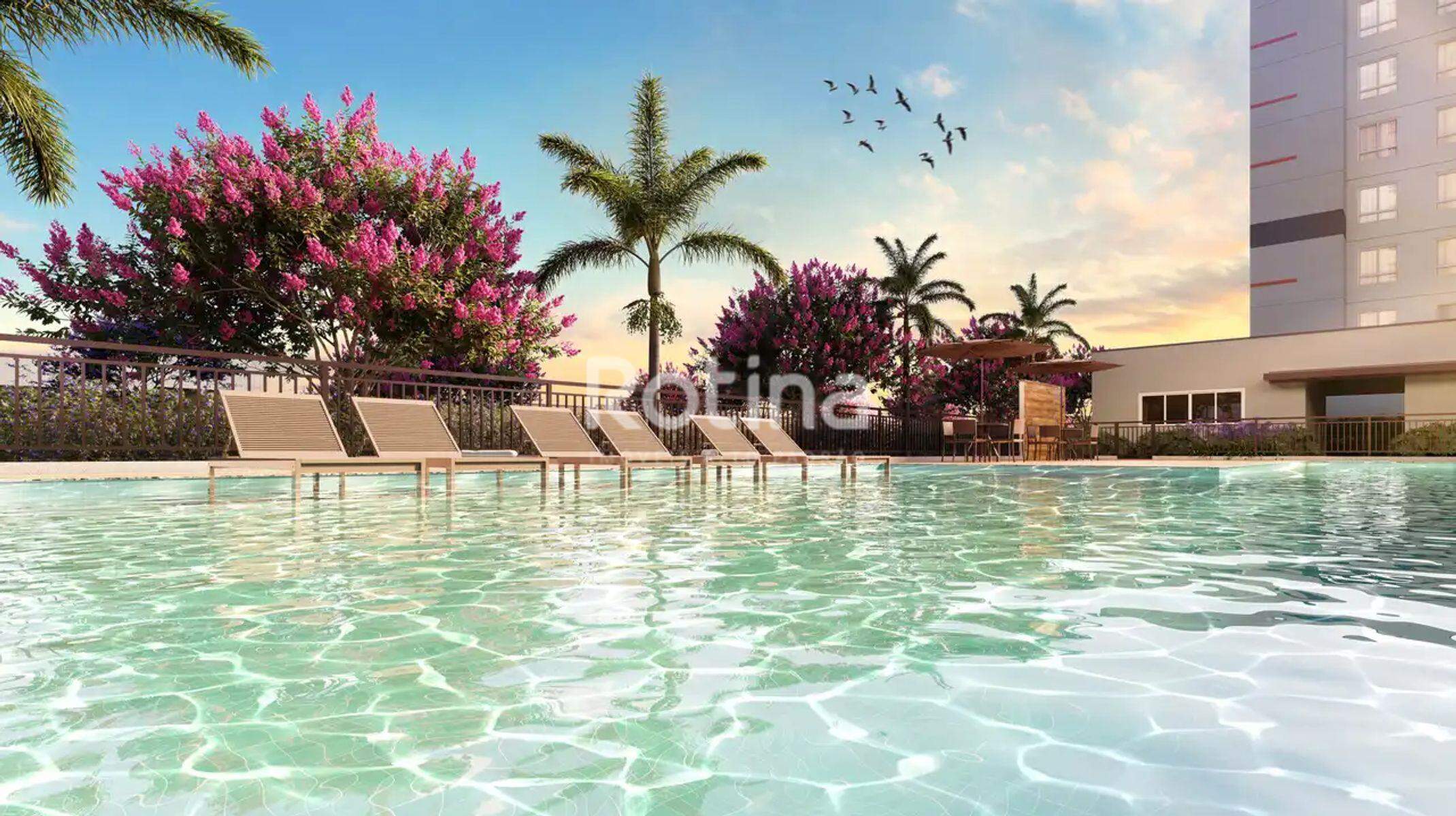 Apartamento à venda, 1 até 2 quartos em Uberlândia no bairro Minas Gerais no valor de R$ R$ 231.510,00 até R$ 293.870,00 - Rotina Imobiliária: Piscina com raia e deck molhado