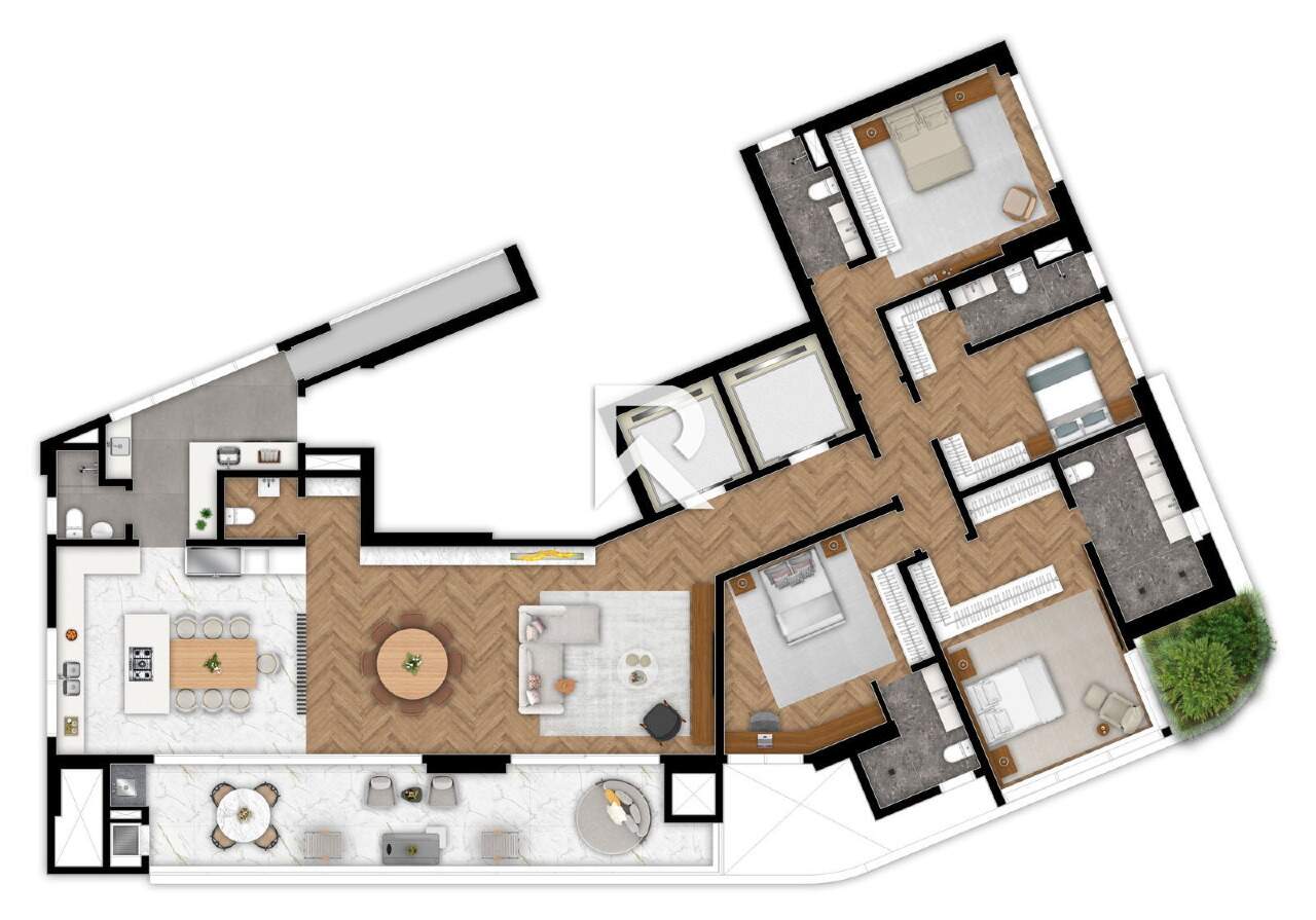 Apto acima do 40º Andar com 4 Suítes e Vista p/ Parque Barigui - Venda 283m² - Bigorrilho, Curitiba/PR miniatura 47