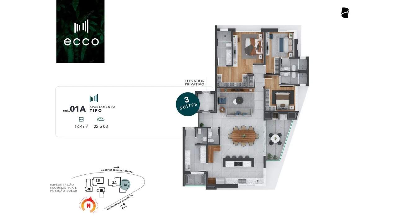 Apartamento Garden de alto padrão com 3 suítes e 203,02 m² privativos no Ecoville miniatura 25