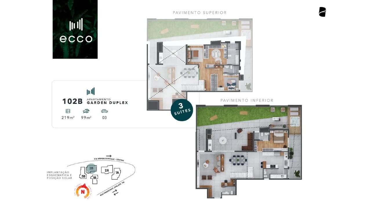 Apartamento Garden de alto padrão com 3 suítes e 203,02 m² privativos no Ecoville miniatura 32