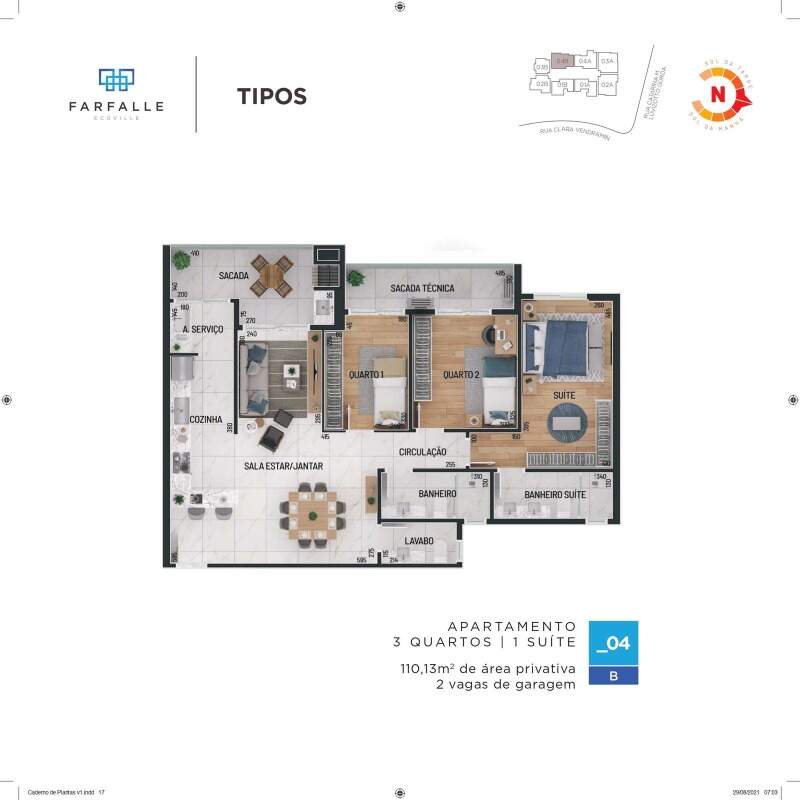 Apartamento de alto padrão com 3 dormitórios e 101,90 m² privativos no Mossunguê miniatura 35