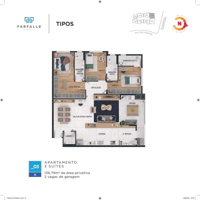 Apartamento de alto padrão com 3 dormitórios e 101,90 m² privativos no Mossunguê miniatura 34