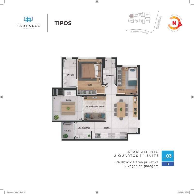 Apartamento de alto padrão com 3 dormitórios e 101,90 m² privativos no Mossunguê miniatura 36