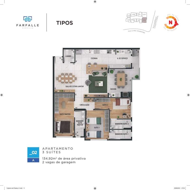 Apartamento de alto padrão com 3 dormitórios e 101,90 m² privativos no Mossunguê miniatura 37