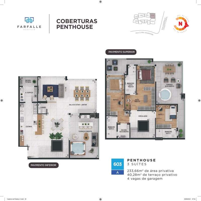 Cobertura no Farfalle Ecoville com 3 suítes e 180,13 m² privativos miniatura 2