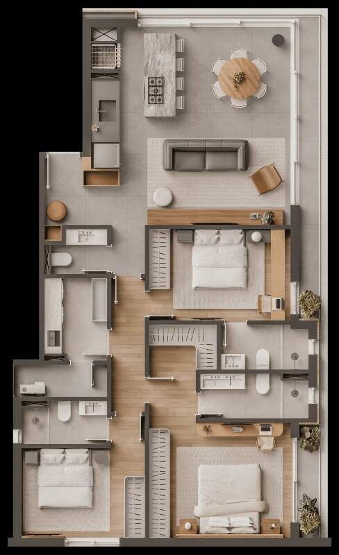 Apartamento Novo Izar com 2 suítes e 93,53 m² privativos no Bigorrilho miniatura 2