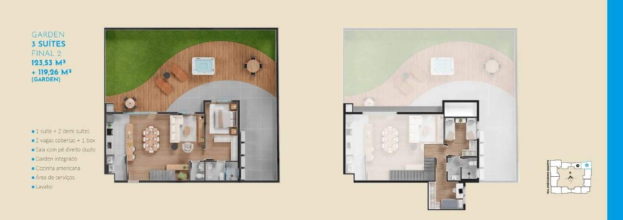 Garden Duplex com 3 suítes e 242,78 m² privativos no El Arte Moradas Concepto miniatura 4