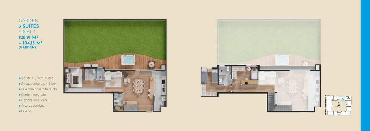 Garden Duplex com 3 suítes e 242,78 m² privativos no El Arte Moradas Concepto miniatura 3