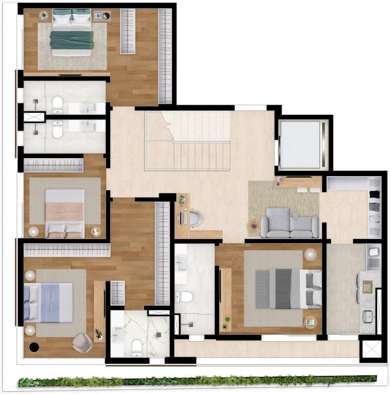 Apartamento Duplex com 3 quartos e 4 vagas à venda, 264,33 m² - Curitiba/PR miniatura 2