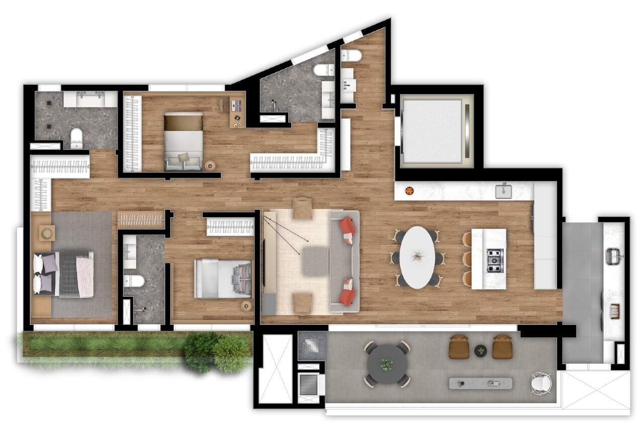 Apartamento de alto padrão com 234 m² privativos e varanda gourmet miniatura 56